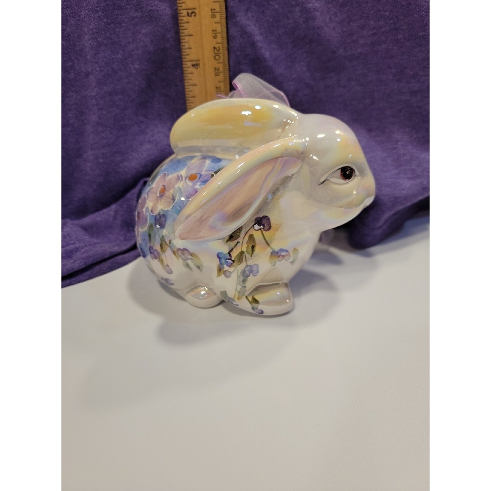 Ceramic Colorful Painted Bunny Rabbit Excellent Condition - Picture 3 of 4